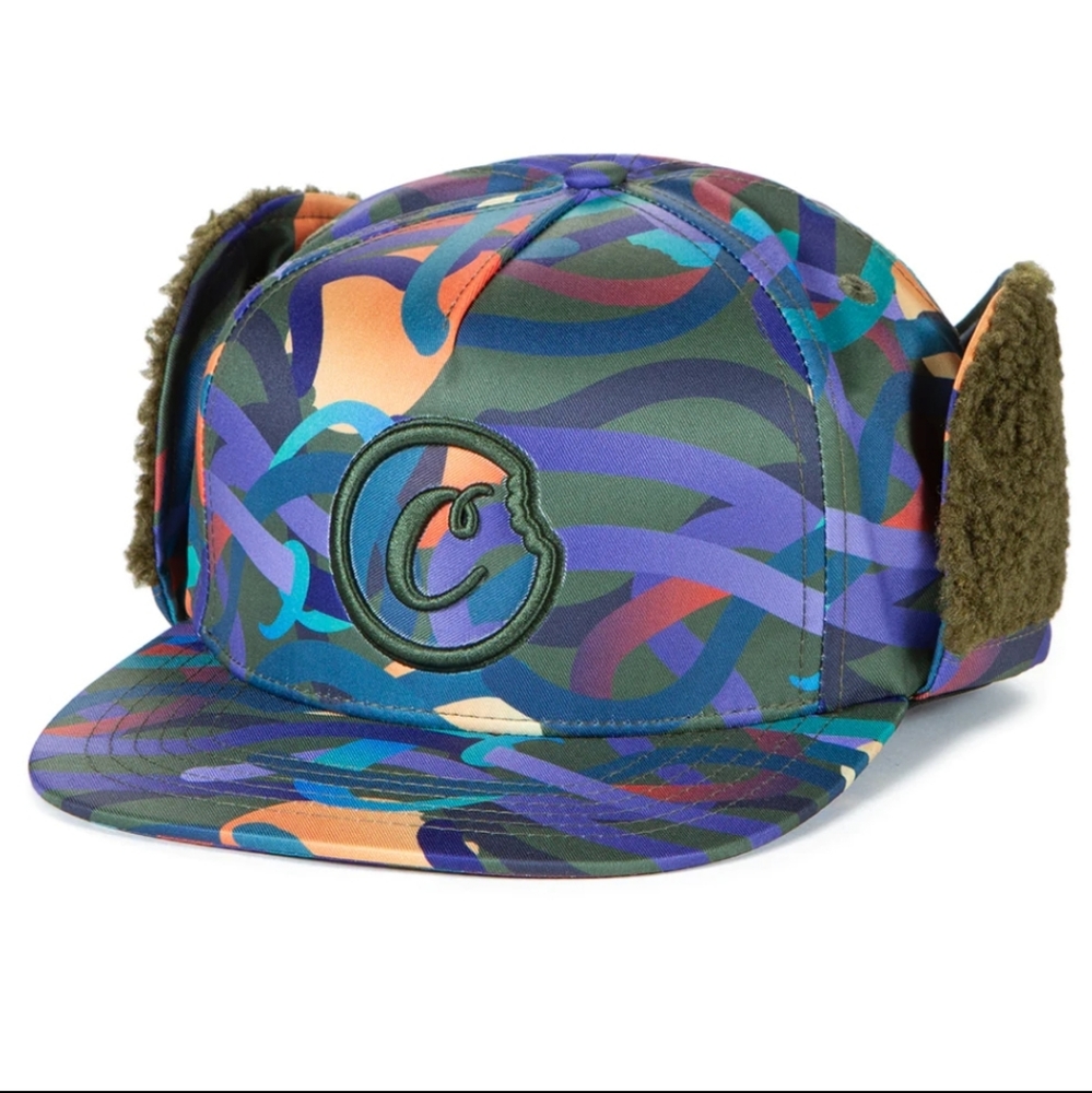 Fahrenheit All Over Print Flap Hat with Sherpa Liner Cookies